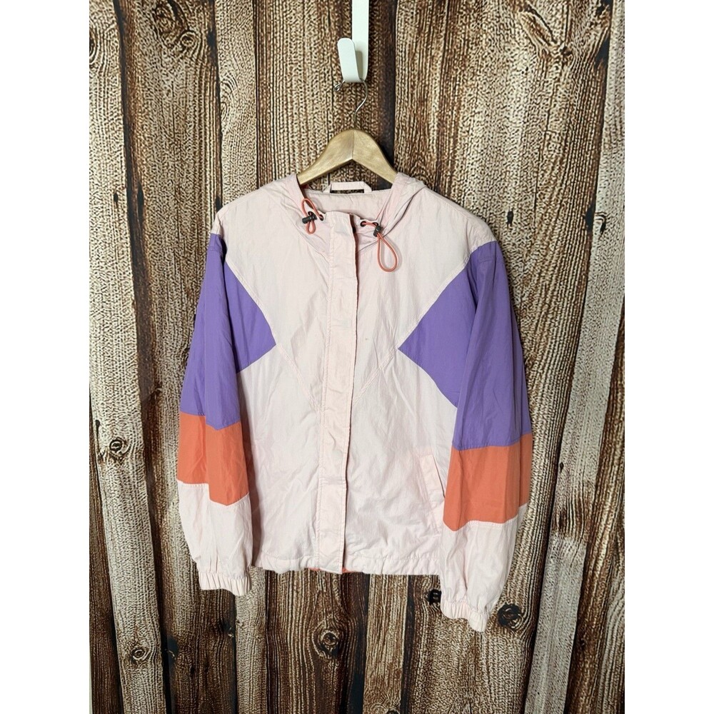 American Eagle Size XL Vintage Style Pastel Color Block Windbreaker Jacket